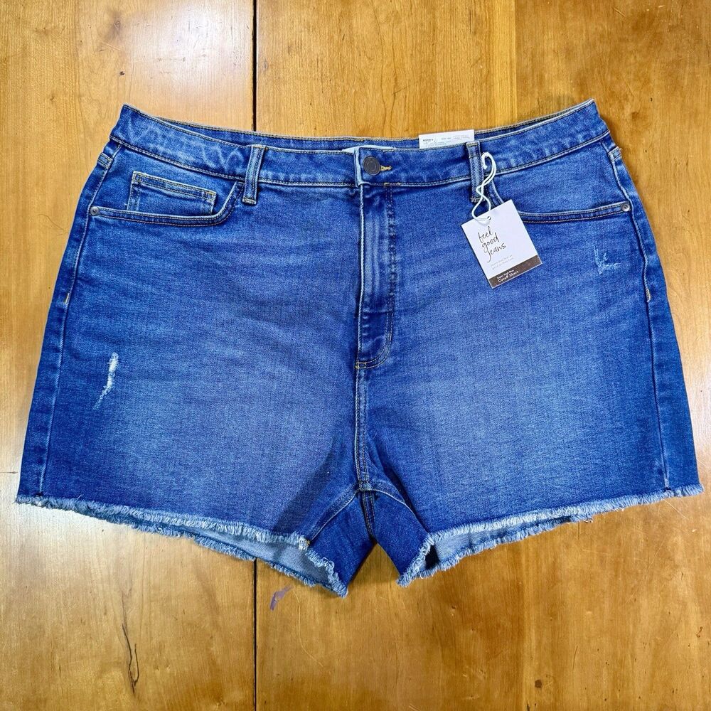 NWT LC Lauren Conrad Women’s 18W Super High Rise Cutoff Shorts Stretch Denim